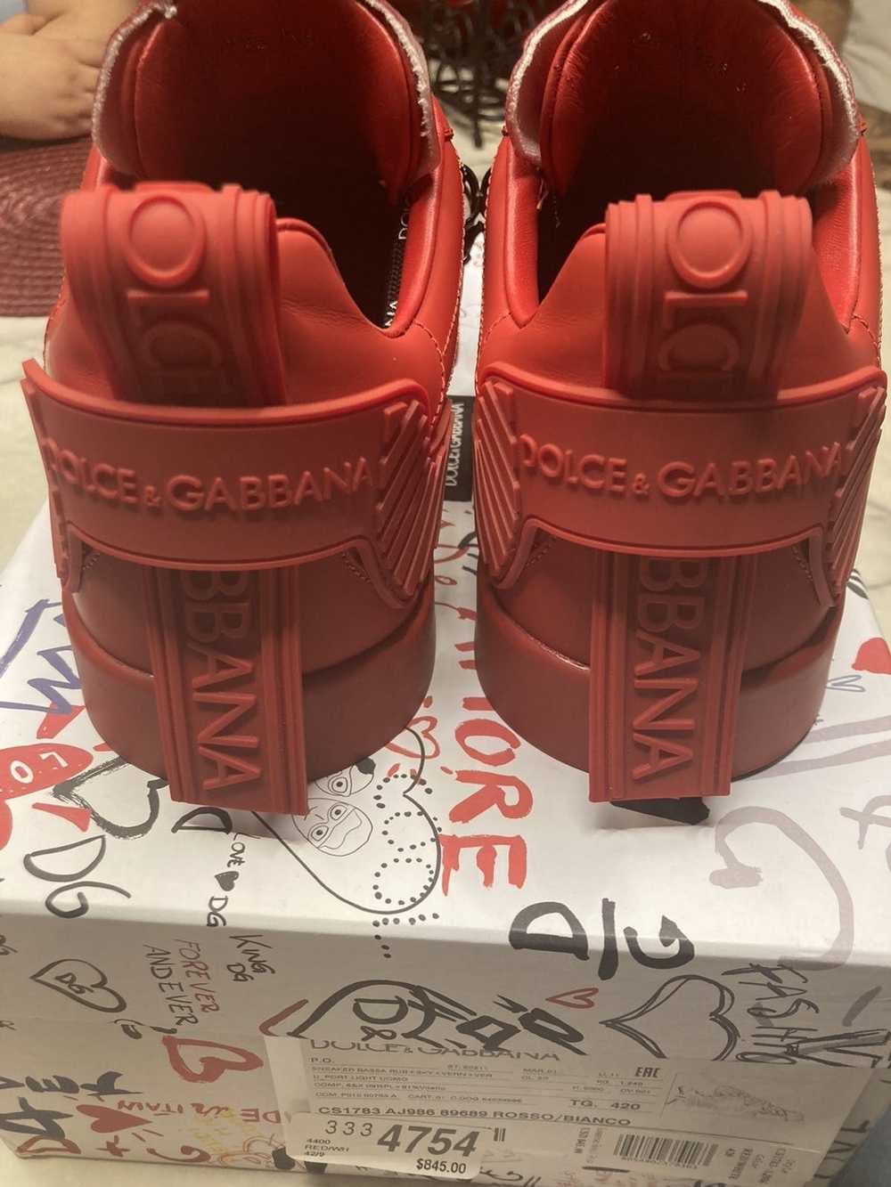 Dolce & Gabbana Dolce & Gabana Red low top sneake… - image 3