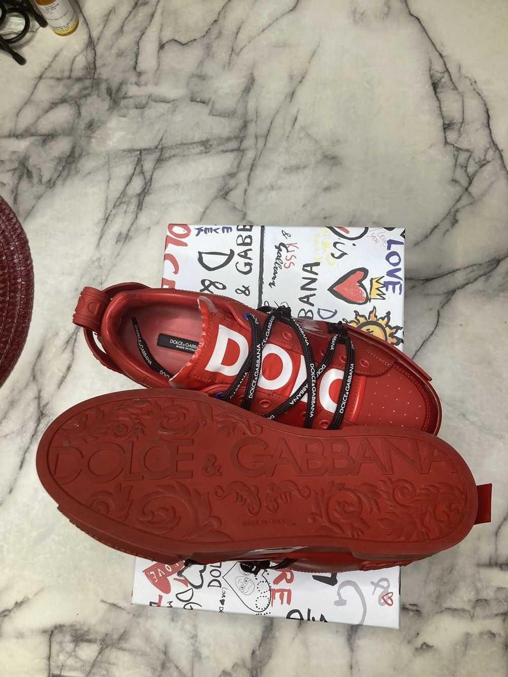 Dolce & Gabbana Dolce & Gabana Red low top sneake… - image 9