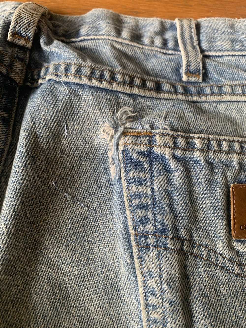 Carhartt Carhartt Patched Repaired Denim Blue Jea… - image 6