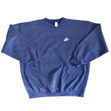 Nike × Vintage Nike sweatshirt navy boxy embroide… - image 1