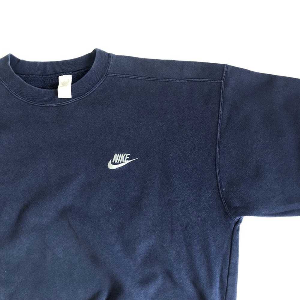 Nike × Vintage Nike sweatshirt navy boxy embroide… - image 2