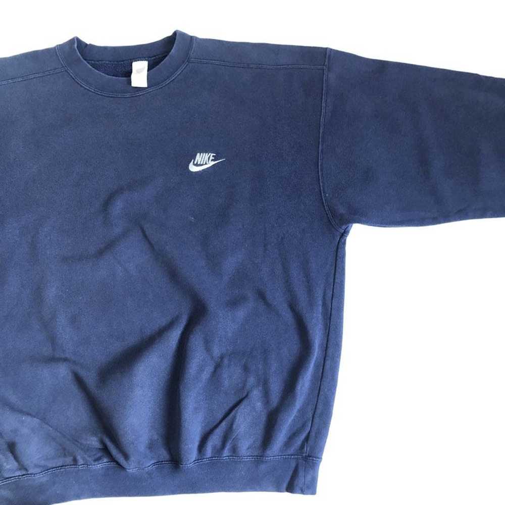 Nike × Vintage Nike sweatshirt navy boxy embroide… - image 4