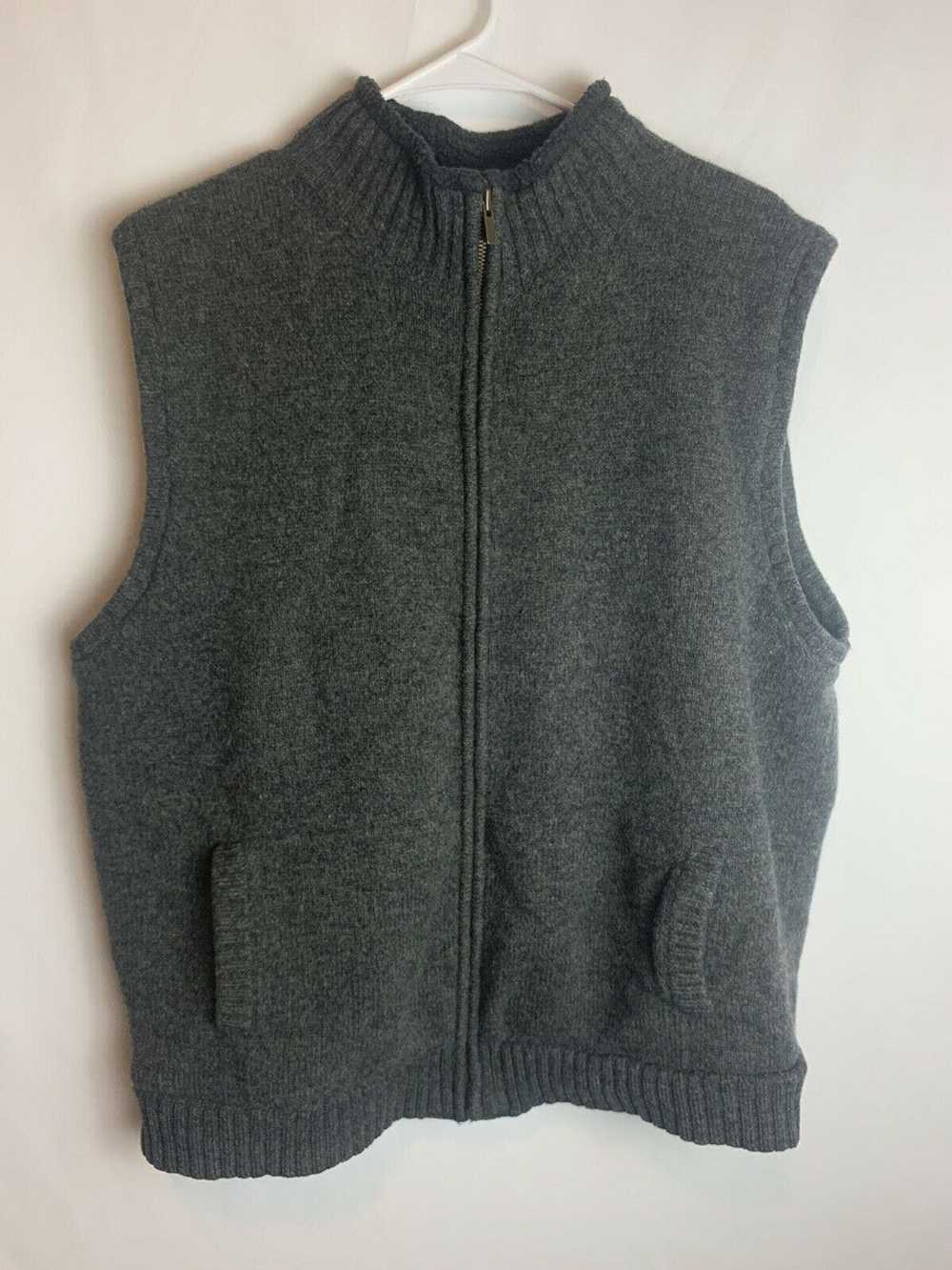 L.L. Bean LL Bean Lambs Wool Full Zip Charcoal Gr… - image 1