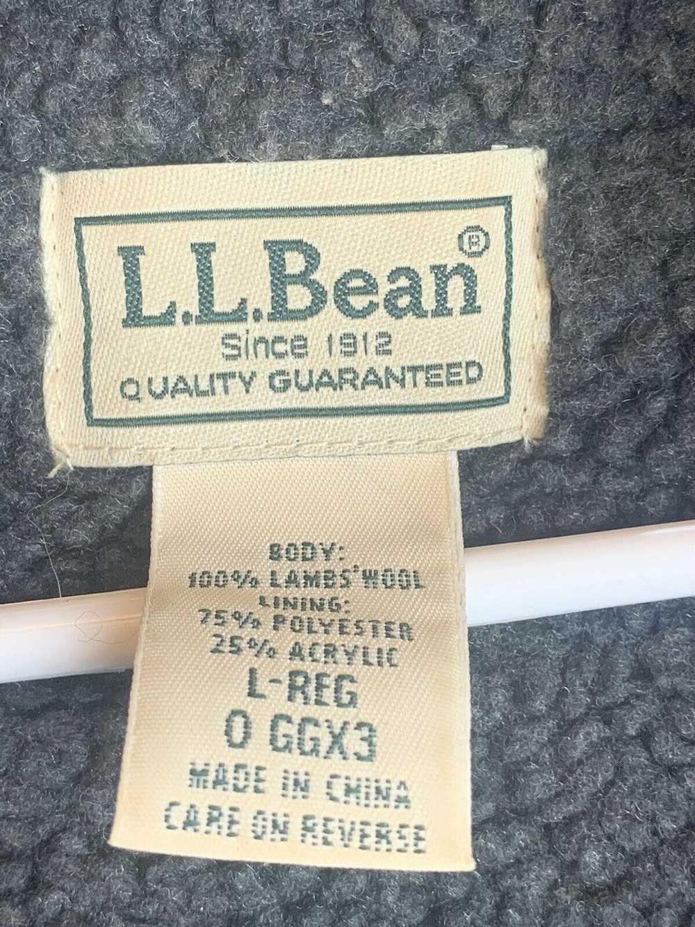 L.L. Bean LL Bean Lambs Wool Full Zip Charcoal Gr… - image 4