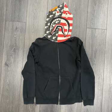Black and gray double hooded Bape jacket $1,016 on