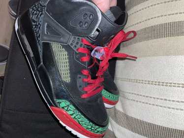 Nike air jordan spizike hot sale black red poison green