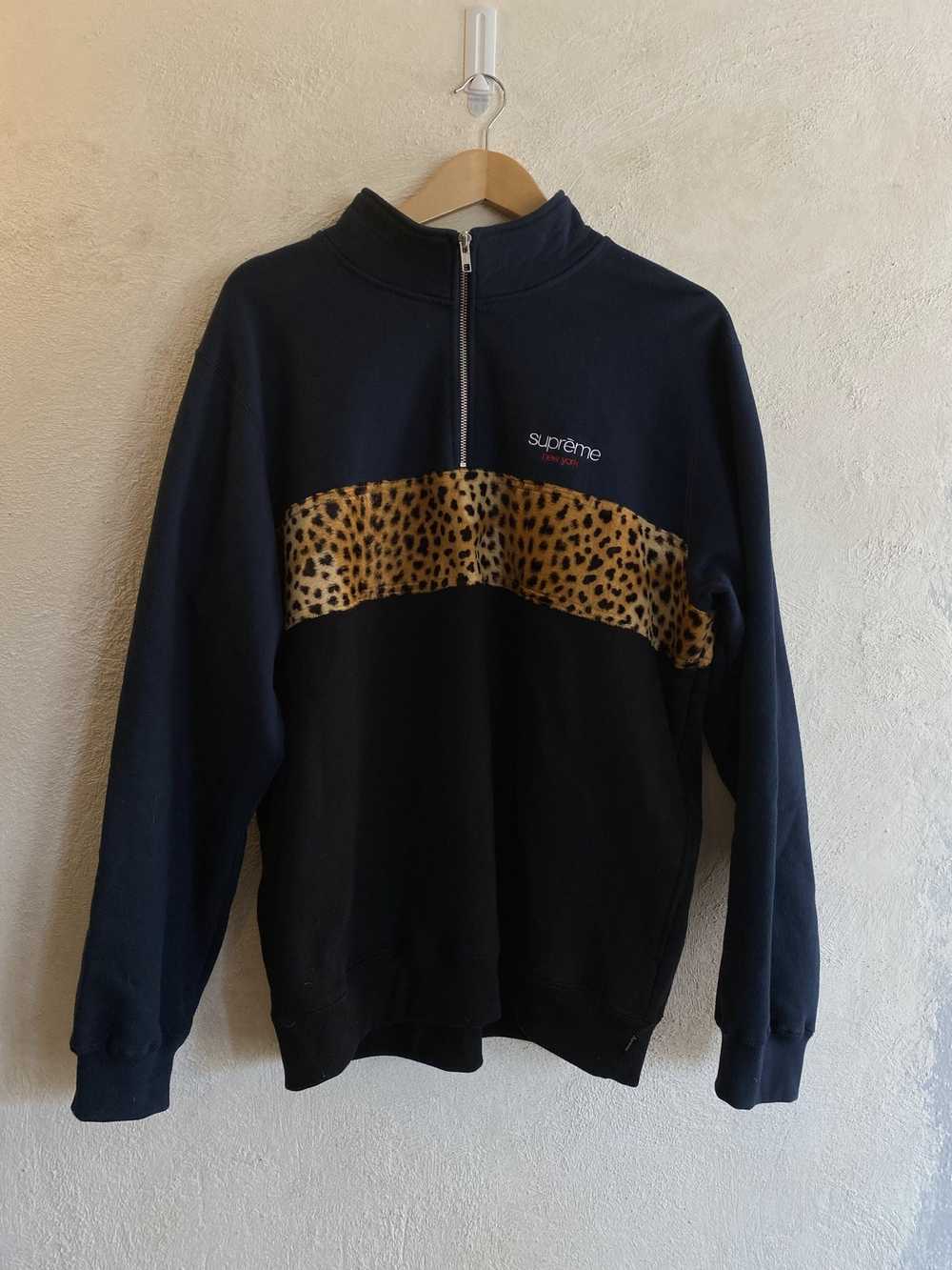 Supreme Supreme quarter zip leopard cheetah print… - image 1