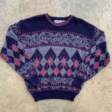 Vintage Vintage 90’s Campus Mohair Knit Sweater - image 1