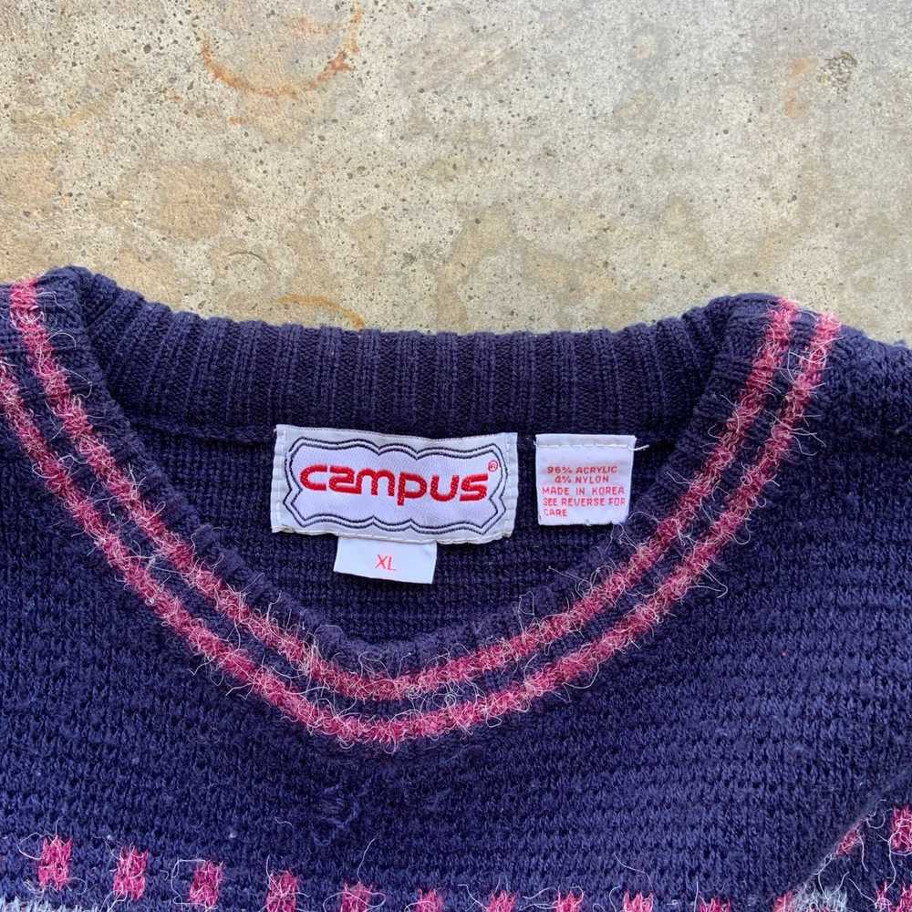 Vintage Vintage 90’s Campus Mohair Knit Sweater - image 2