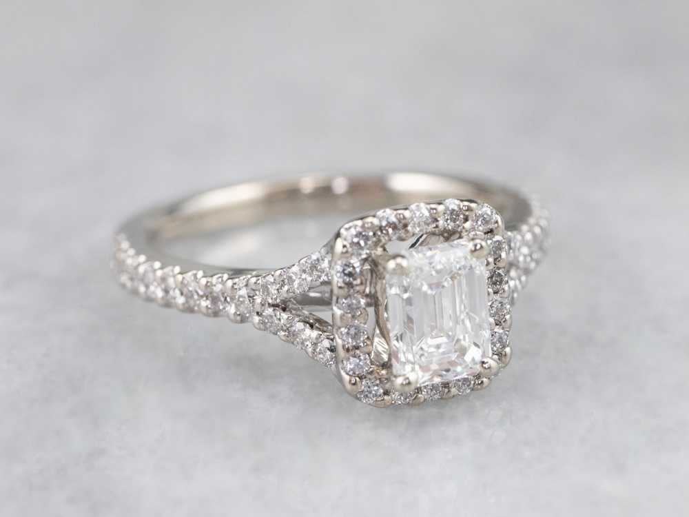 Diamond Halo Engagement Ring - image 1