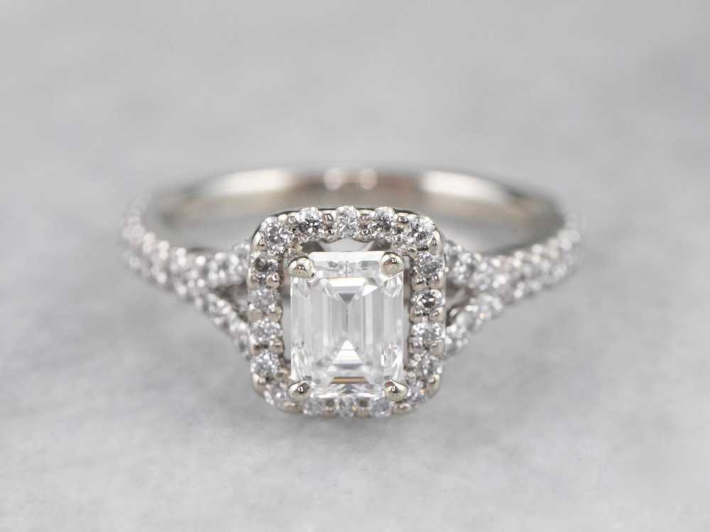 Diamond Halo Engagement Ring - image 2