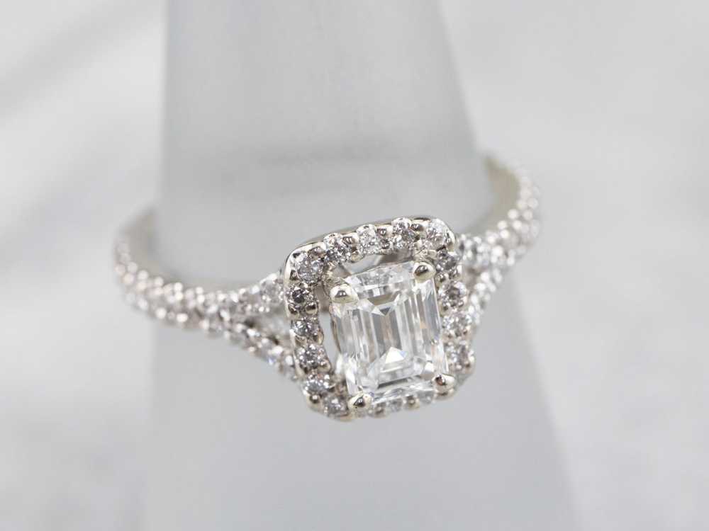 Diamond Halo Engagement Ring - image 6
