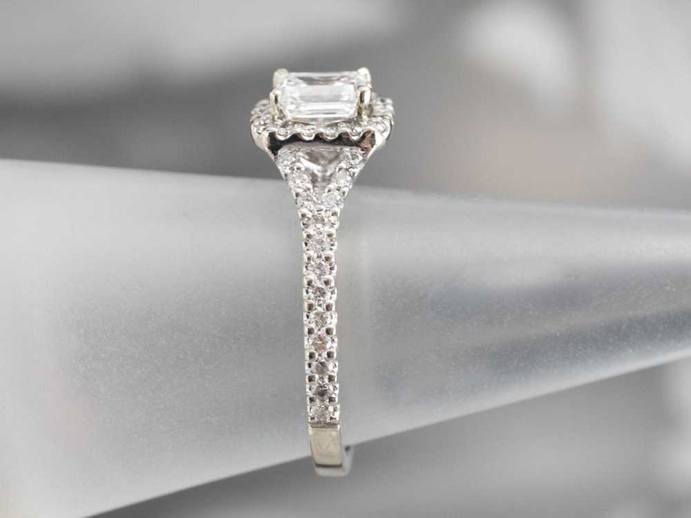 Diamond Halo Engagement Ring - image 8