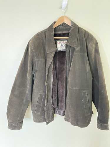 Vintage Wilda Distressed Leather Bomber Jacket - image 1
