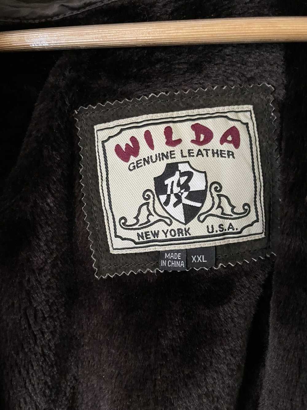 Vintage Wilda Distressed Leather Bomber Jacket - image 2