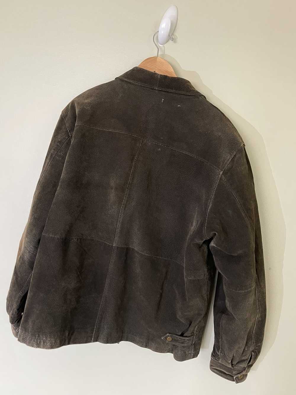 Vintage Wilda Distressed Leather Bomber Jacket - image 4