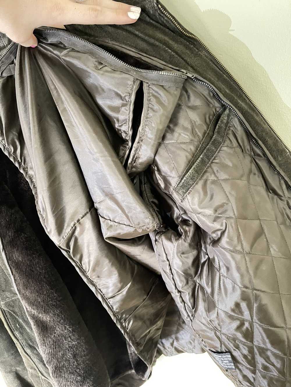 Vintage Wilda Distressed Leather Bomber Jacket - image 6