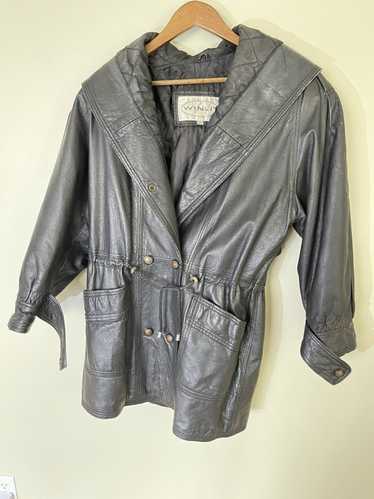 Vintage Winlit hooded leather jacket