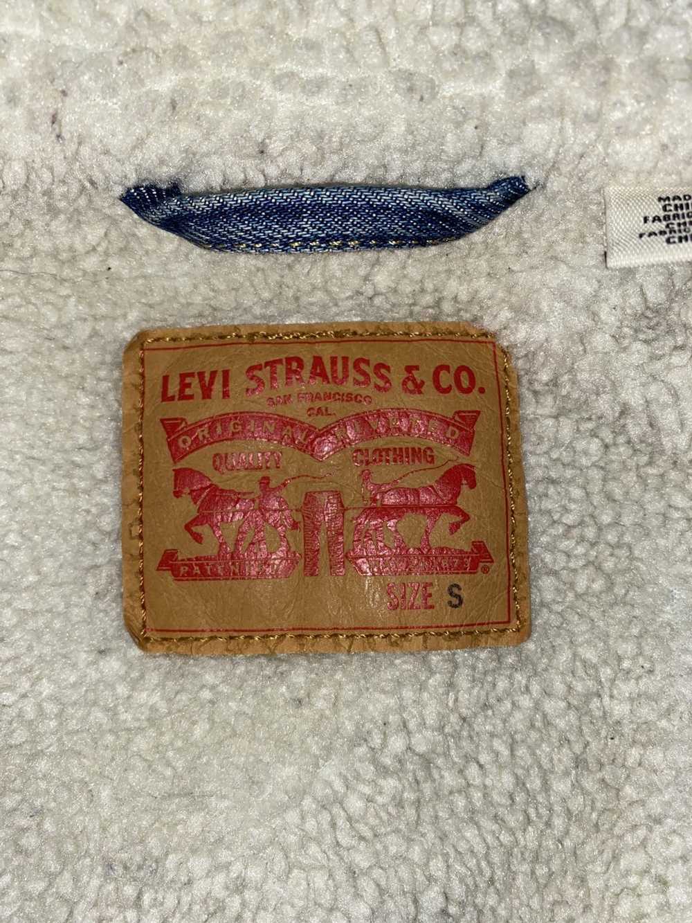 Levi's × Vintage Levi’s Denim Sherpa Jacket Size … - image 3