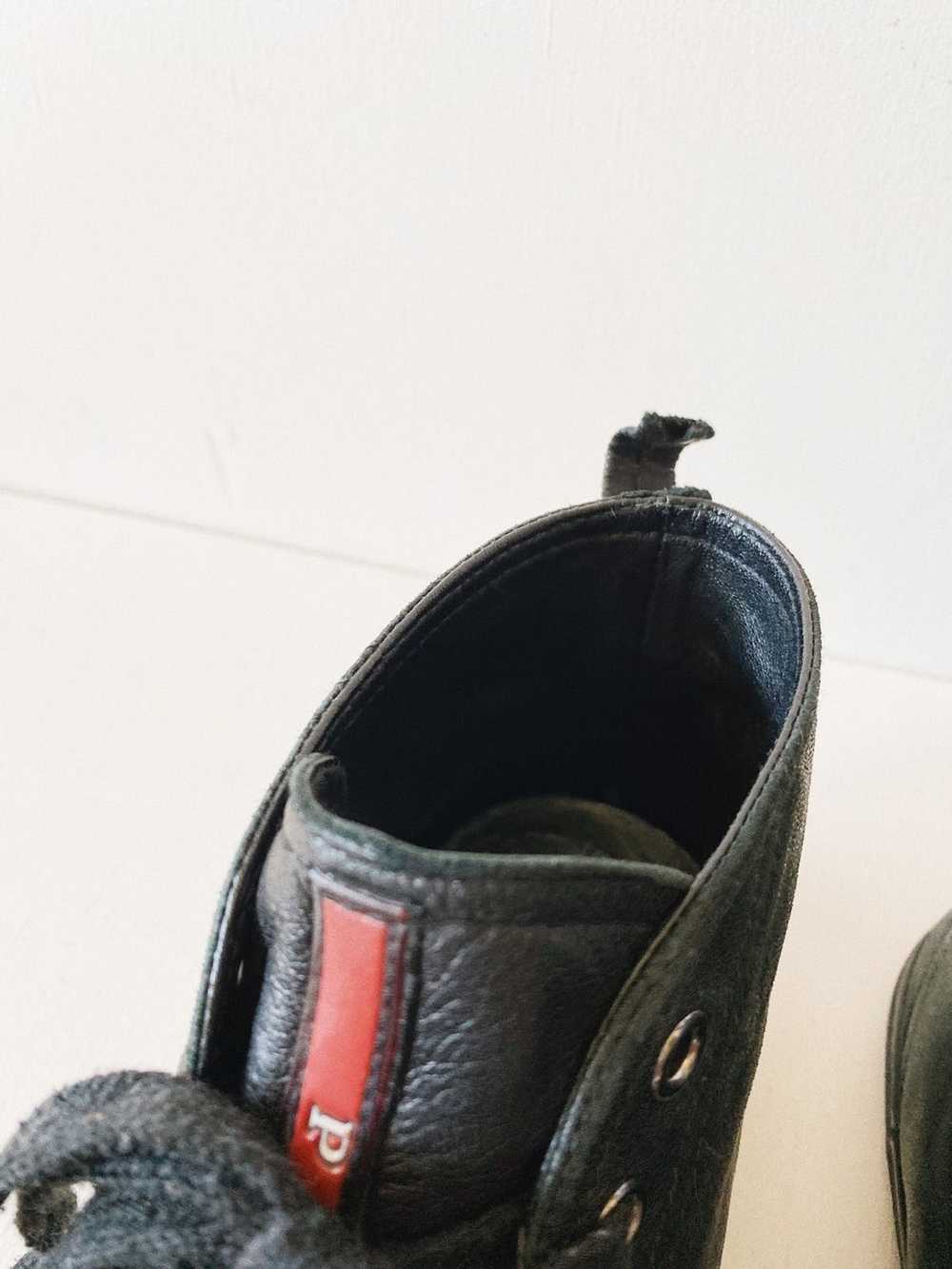 Prada Prada Black Leather High Top Sneakers Sz 9 - image 6