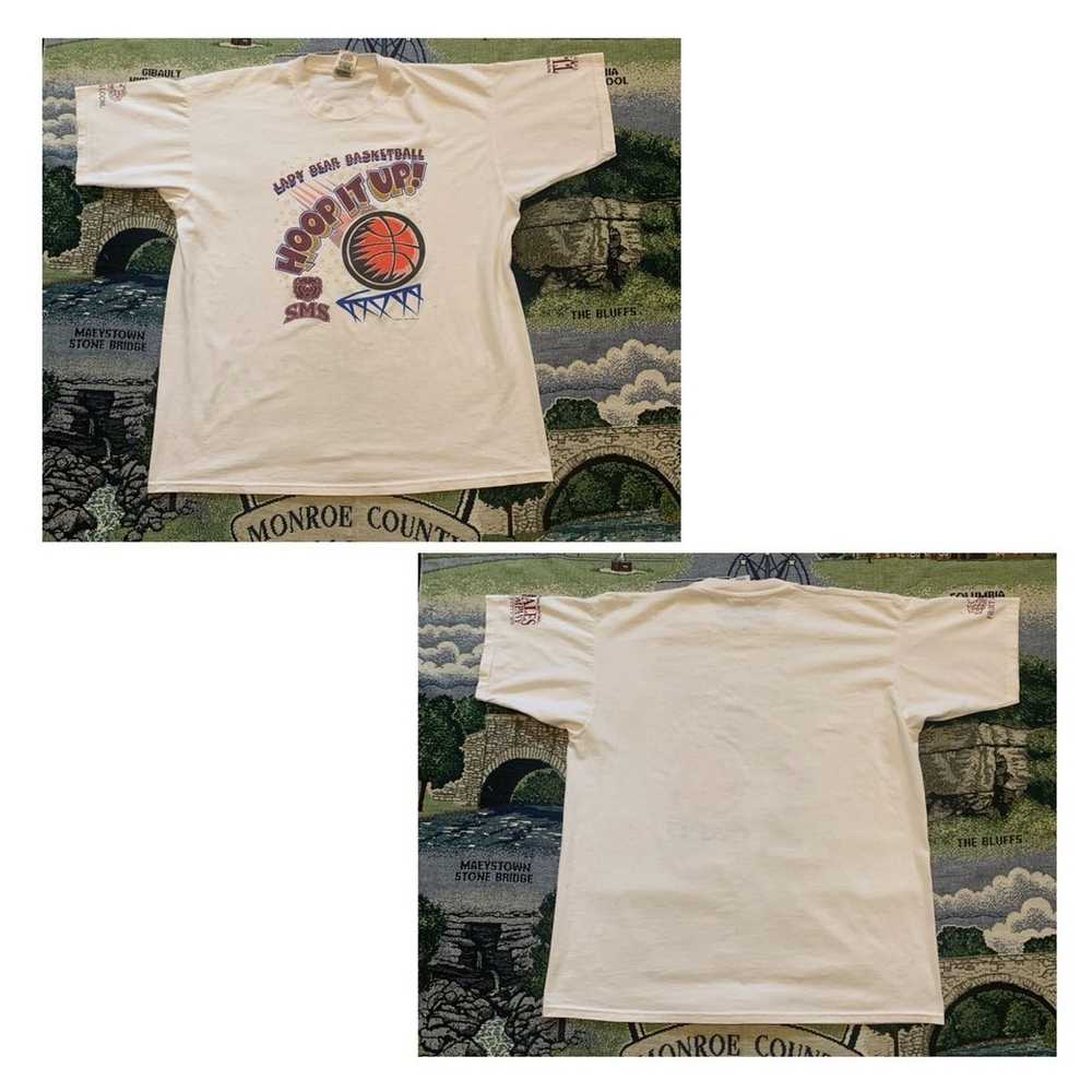 Fruit Of The Loom White 1999 women basket ball tee - image 2