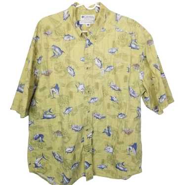 Columbia PFG Men's Fishing Shirt Long Sleeve Button Down Vented Yellow Size  XXL