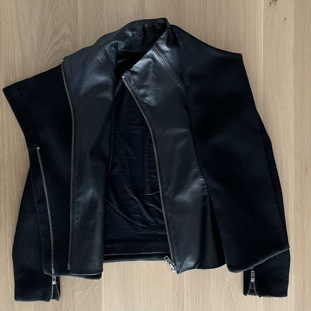 Helmut Lang Helmut Lang Wool & Leather Coat - image 3