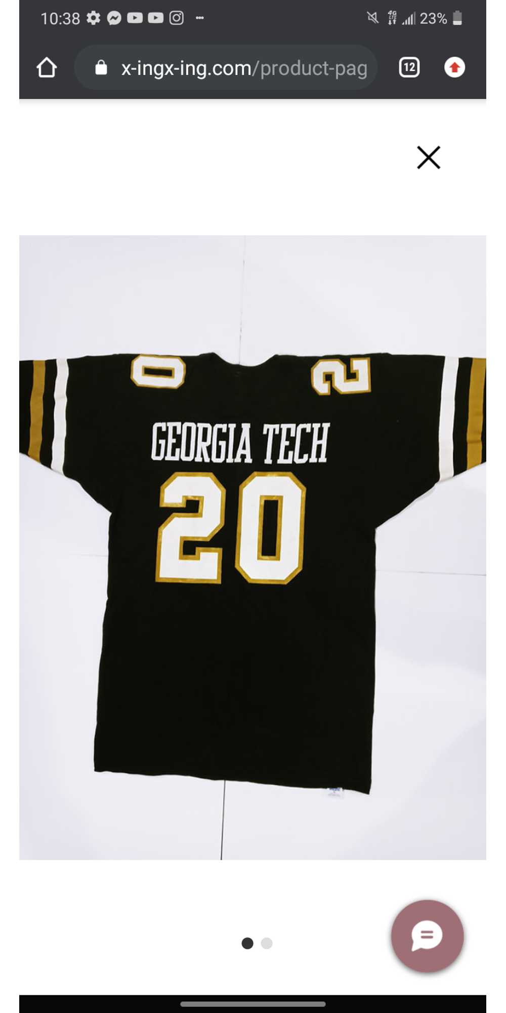 Georgia Tech old school cloth jersey - image 1