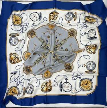 ROLEX GENEVE 100% SILK SCARF 35X35 NAVY, selling CREAM, LIGHT BLUE AND GOLD