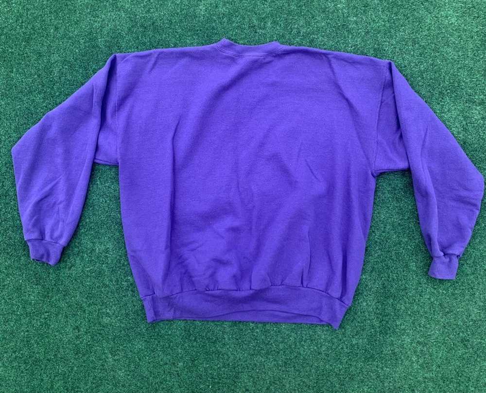 Hanes Vintage 80s Hanes Purple Blank Crewneck Swe… - image 2