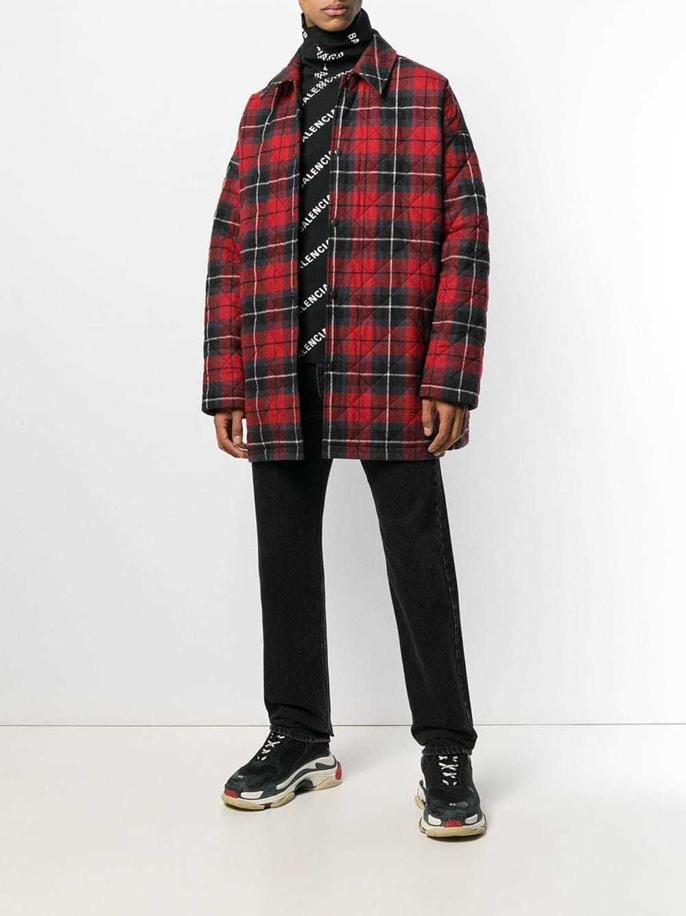 Balenciaga Balenciaga Red Flannel Plaid Padded Ov… - image 10