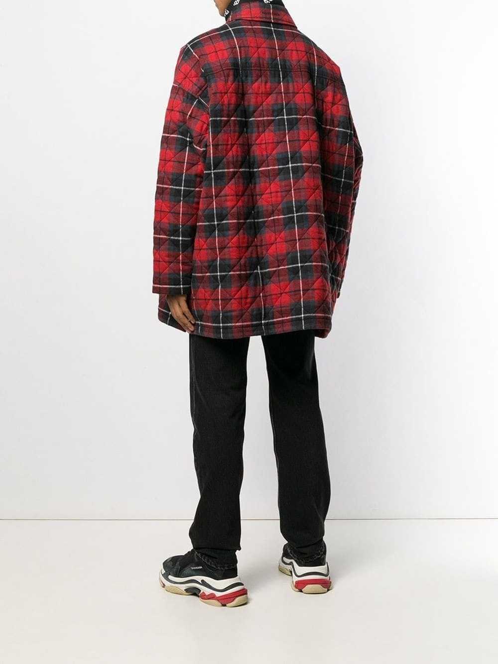 Balenciaga Balenciaga Red Flannel Plaid Padded Ov… - image 8