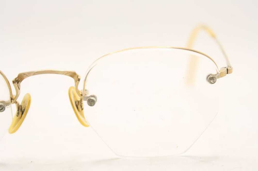 Antique Eyeglasses Semi Rimless Shuron Rimway 42-22 - Gem