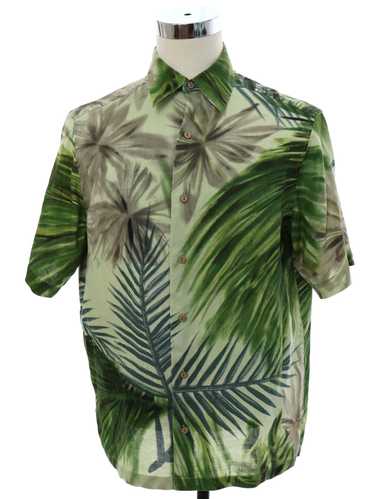 1990's Claiborne Mens Linen Hawaiian Shirt
