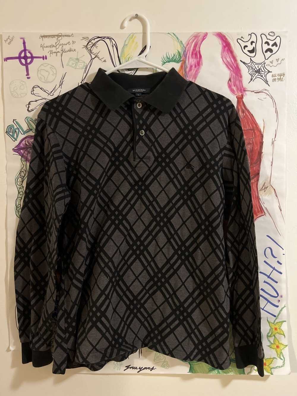 Burberry Burberry Black Argyle Checkered Shirt - image 3