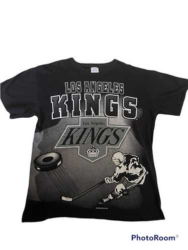 Large 80's Los Angeles Kings Men's T Shirt Black Gray 