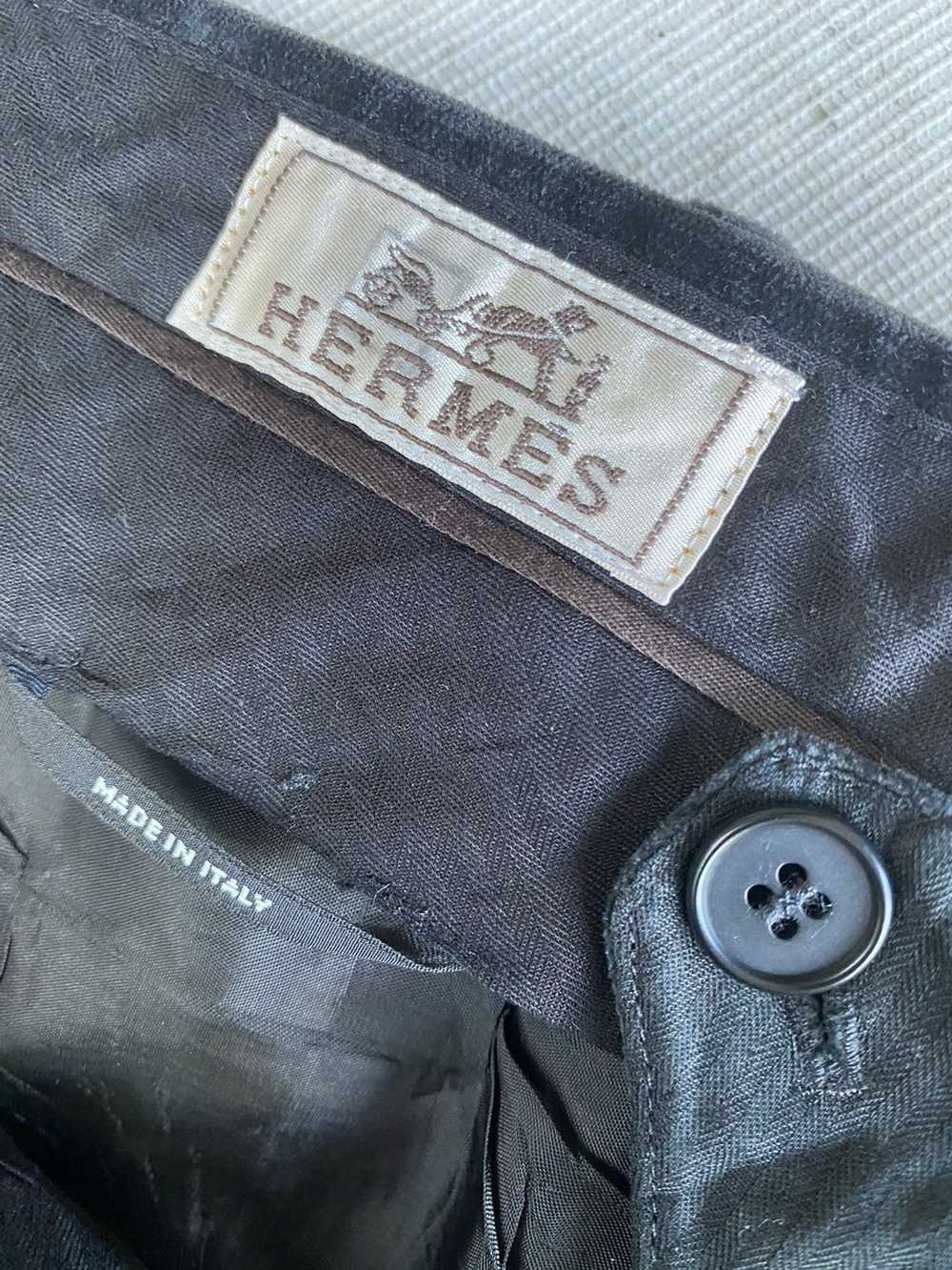 Hermes Vintage HERMES Black Velvet Trousers - image 8