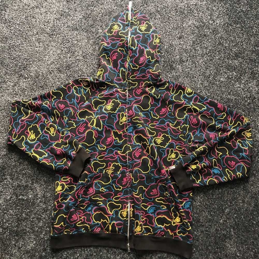 Bape × Nigo OG BAPE NEON STENCIL FULLZIP NIGO AREA - image 1