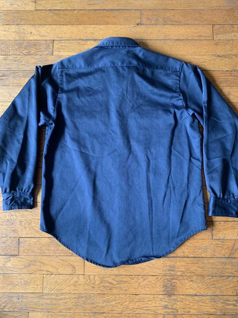 Vintage 70s Kayak Cloth Permanent Press Navy Work… - image 6