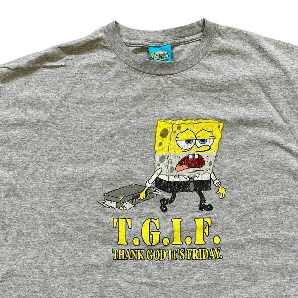 Vintage 2002 spongebob squarepants TGIF tee - image 2