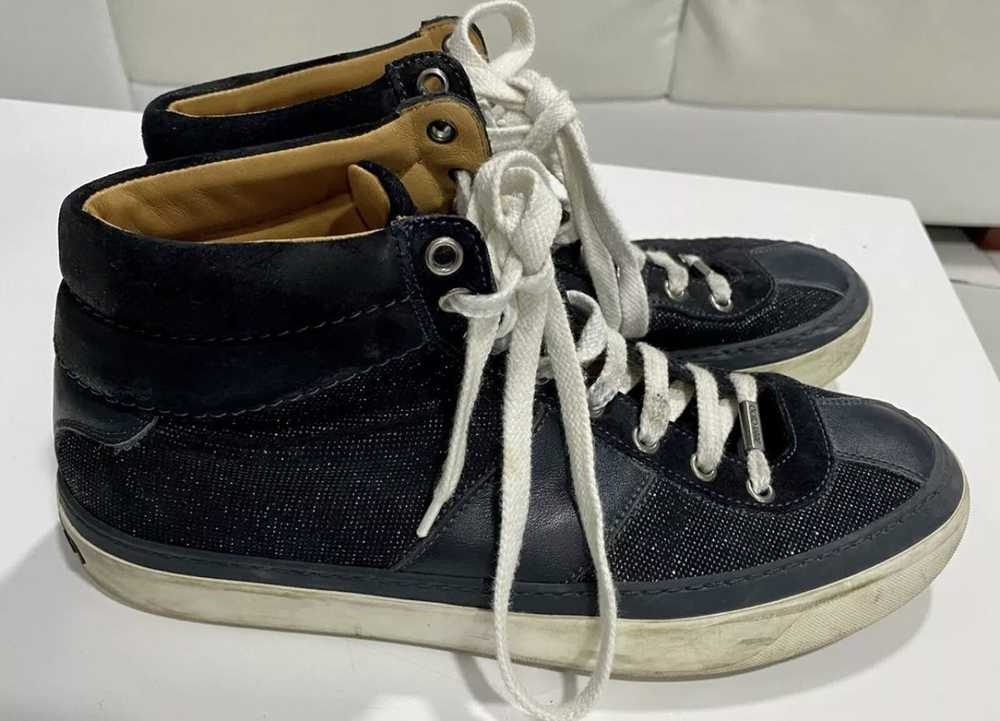 Jimmy Choo Mens Navy Sparkle high tops size 41 - image 2