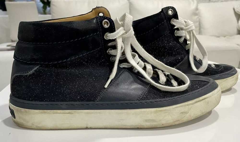 Jimmy Choo Mens Navy Sparkle high tops size 41 - image 3