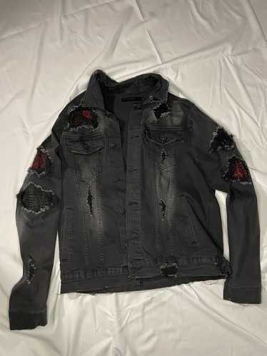 Vintage Black denim rhinestone jacket