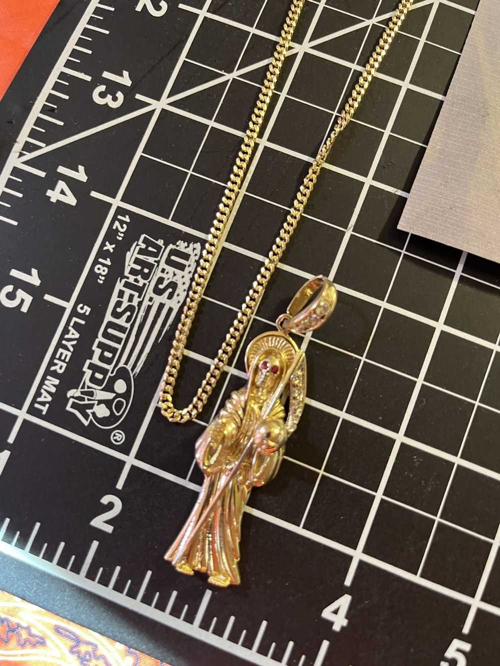 Other 14k Santa Muerte with Scale Pendant w/ 24” … - image 2