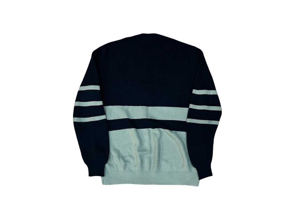 Vintage Vintage 90s Navy Blue Gray Striped Patter… - image 2