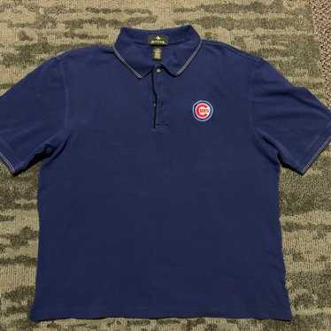 Antigua Vintage Chicago Cubs Blue Polo Short Slee… - image 1