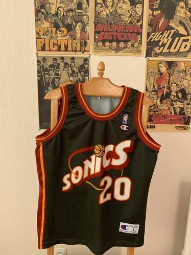 Vintage 1990's Gary Payton Seattle Sonics Champion Jersey Sz. L