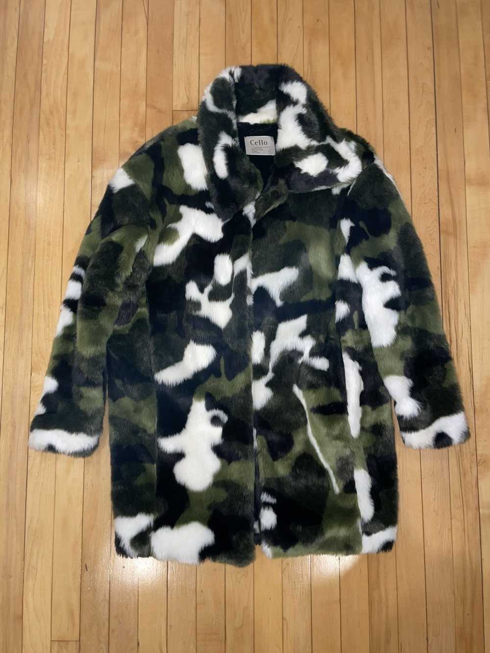 Streetwear Cello Camo Faux Fur Coat - image 1