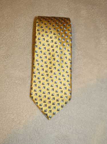 Charvet Yellow Abstract Classic Width Silk Tie