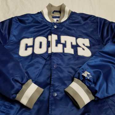 NFL Indianapolis Colts Full Zip & buttons Leather & Lined Jacket Sz L G-LLL  App |